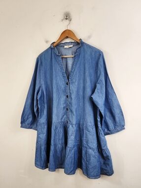 Entro chambray babydoll shirt dress